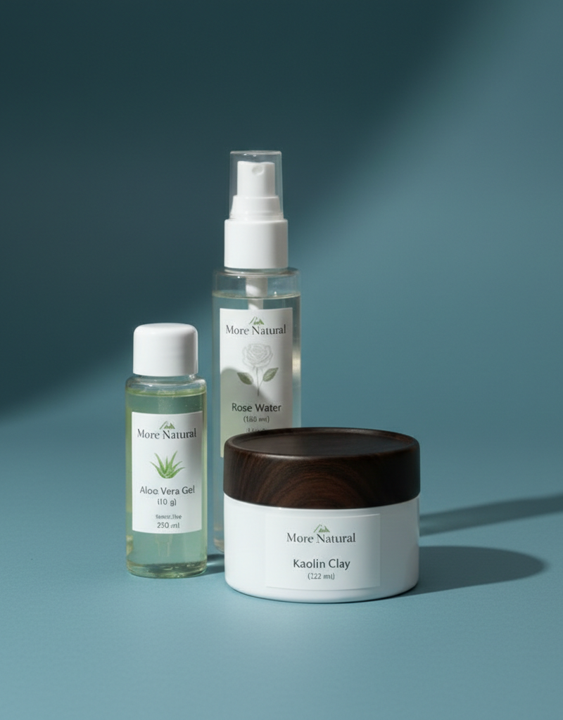 Kaolin Clay Skin Detox Pack | Rose Water Toner + Aloe Vera Gel Moisturizer | Acne & Oil Control Beauty Kit