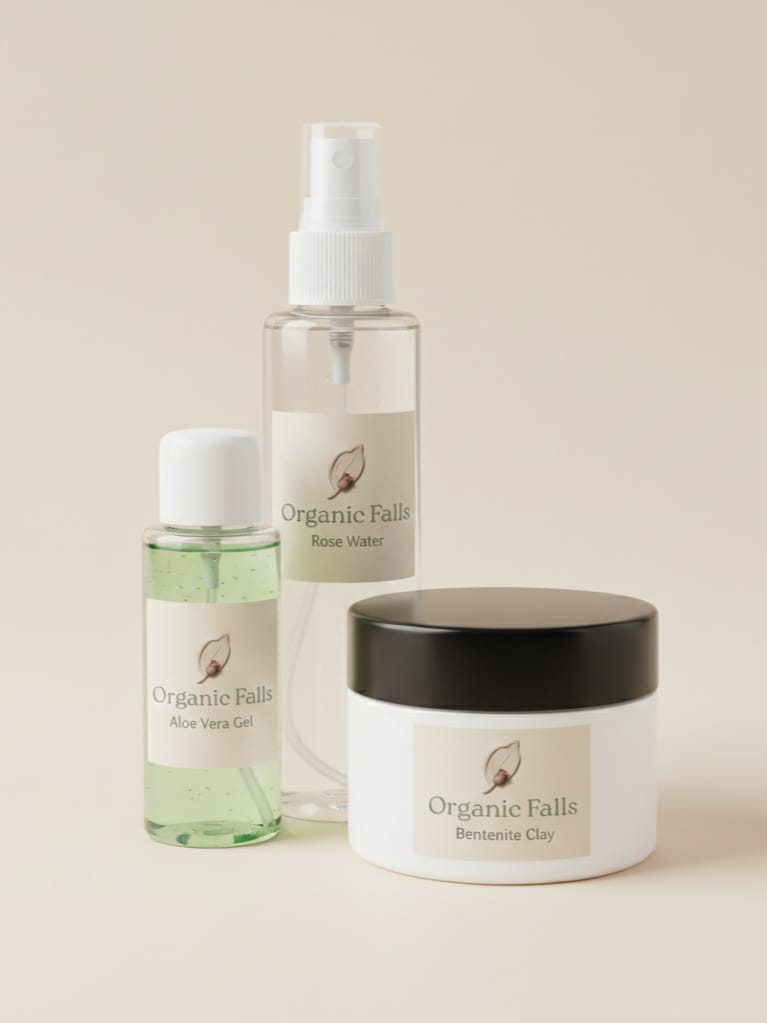 Bentonite Clay Face Pack for Oily & Acne-Prone Skin | Deep Cleansing, Oil Control & Pore Care | Rose Water Toner + Aloe Vera Gel Kit